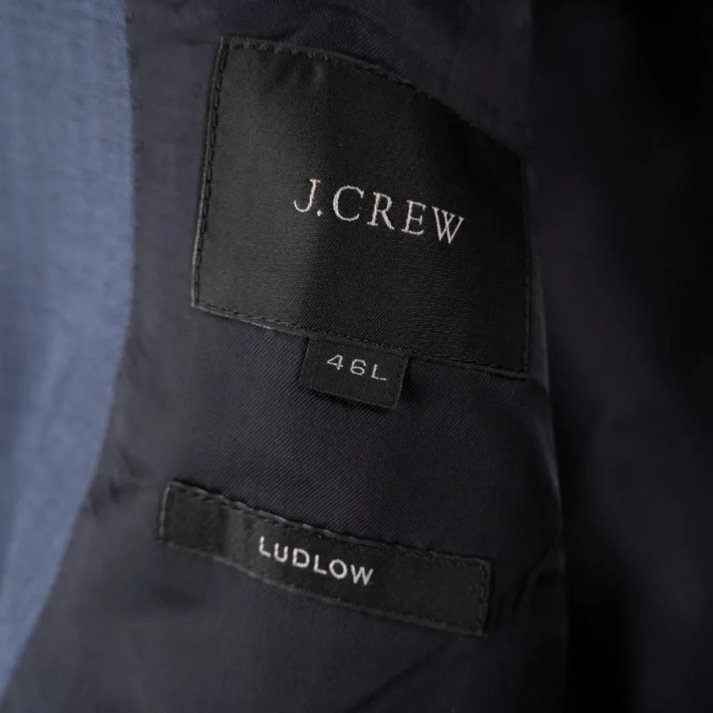 J. CREW Ludlow Slim-fit suit jacket Tollegno 1900 Italian worsted wool size 46L